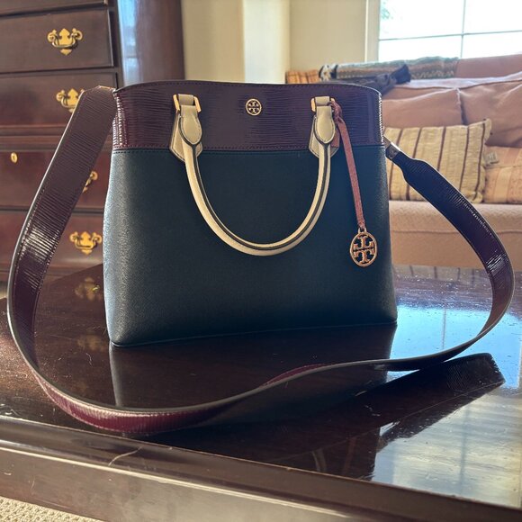 Tory Burch Saffiano Leather Top Handle Bag - Picture 1 of 5